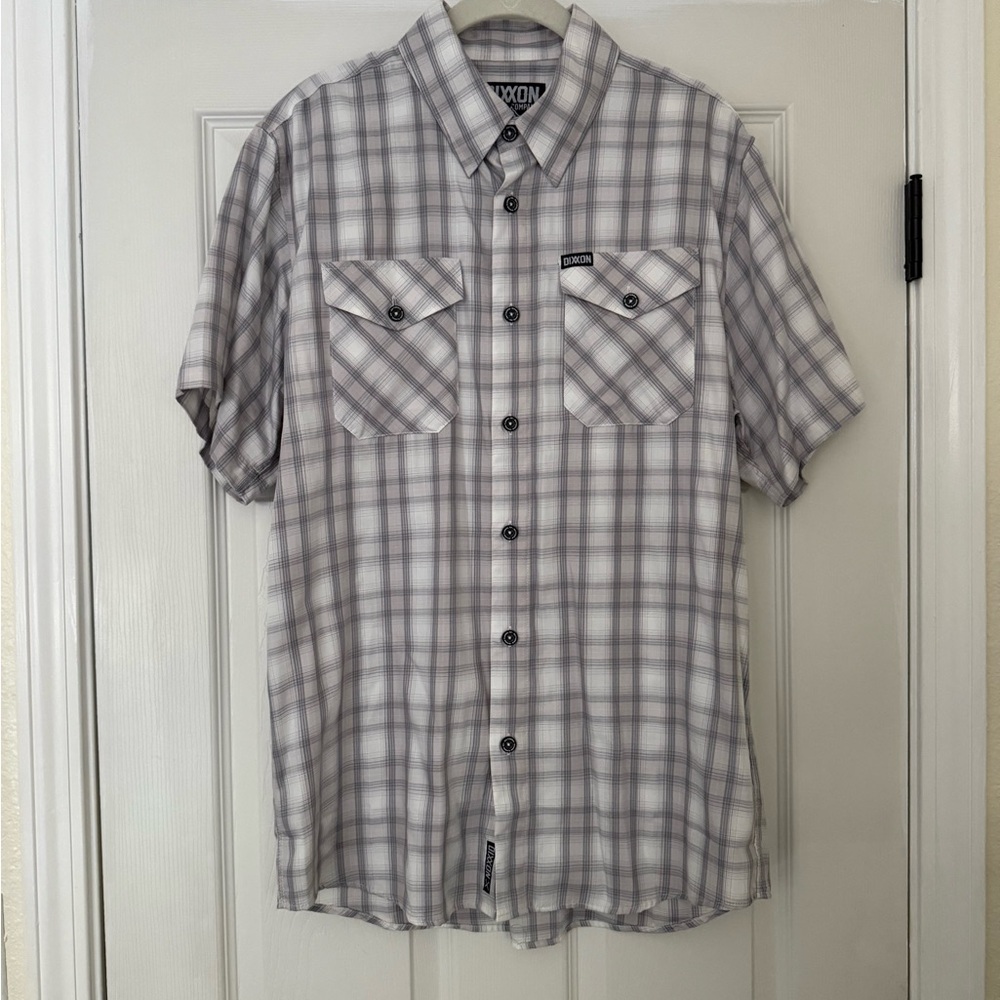 DIXXON The Ridgeline Men's Casual Plaid Shirt - Gray and White